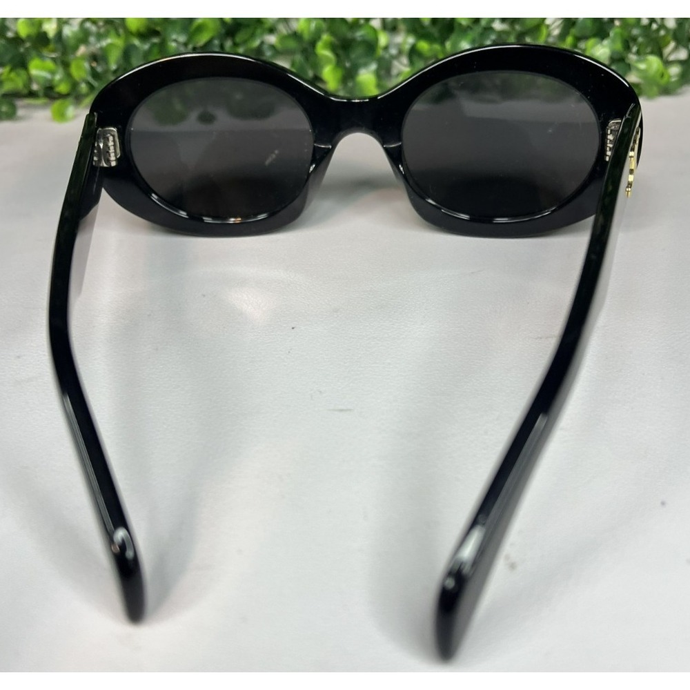 Celine Triomphe CL40194U 01A Black Oval Sunglasses Gold Logo - PREOWNED - Picture 5 of 9